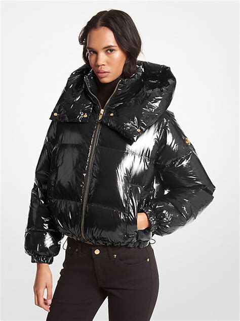 michael kors ciré nylon puffer jacket|Michael Kors lightweight puffer jacket.